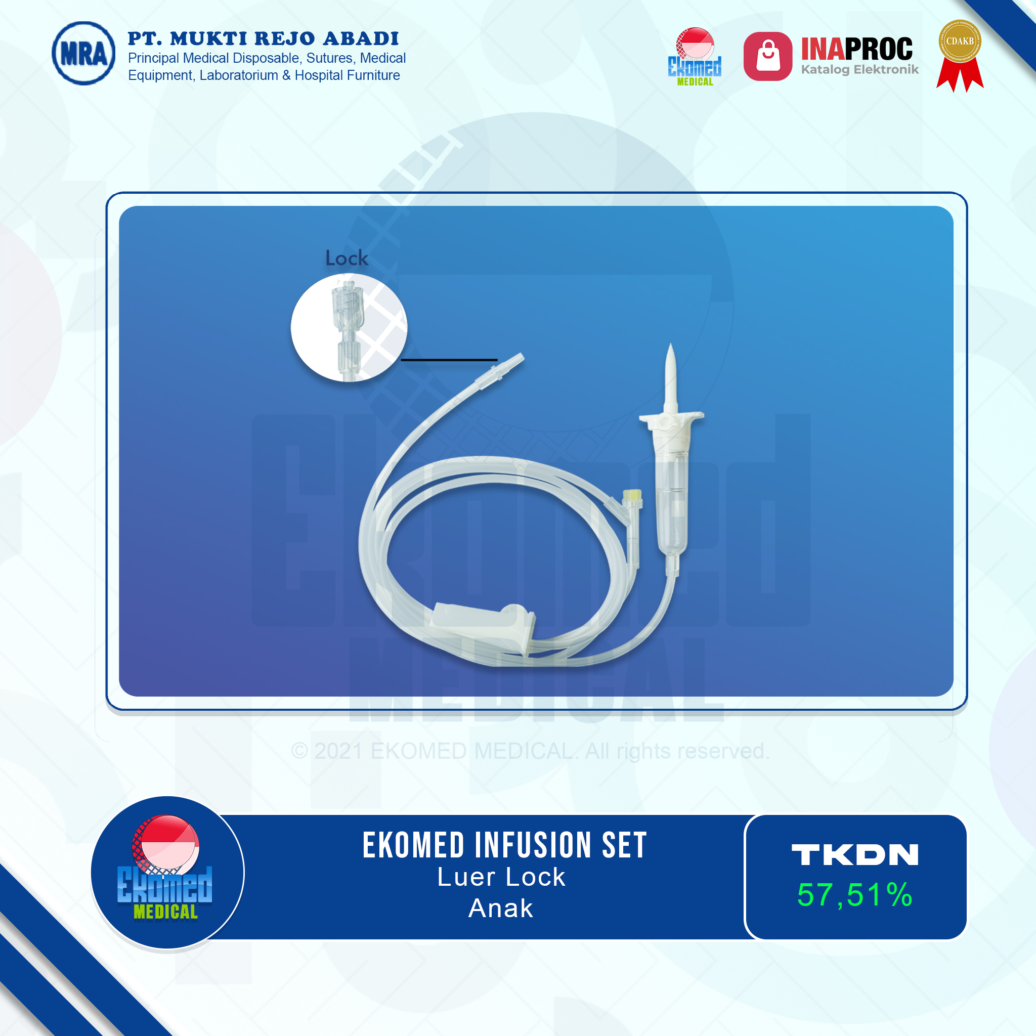 EKOMED Infusion Set Airvent Luer Lock Anak