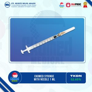 EKOMED Syringe With Needle 1 ml/cc