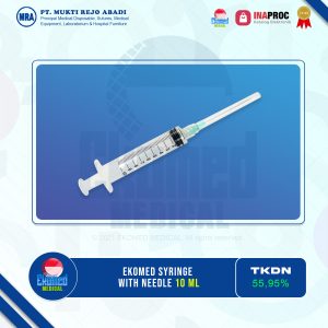 EKOMED Syringe With Needle 10ml/cc